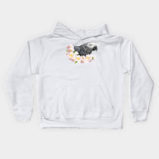 Gray parrot Kids Hoodie